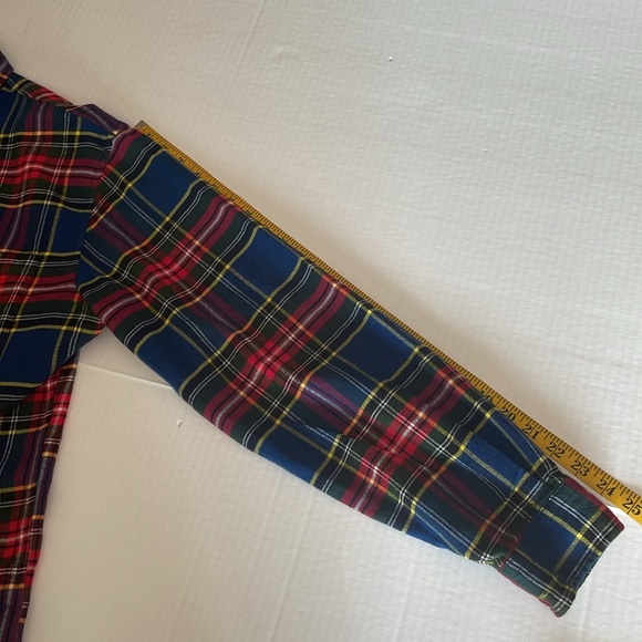 Lands’ End multi color plaid flannel  long sleeve shirt Men’s size L - Picture 11 of 13